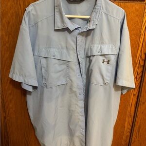 Under Armour Men's Sky Blue Casual Button Down Shirt